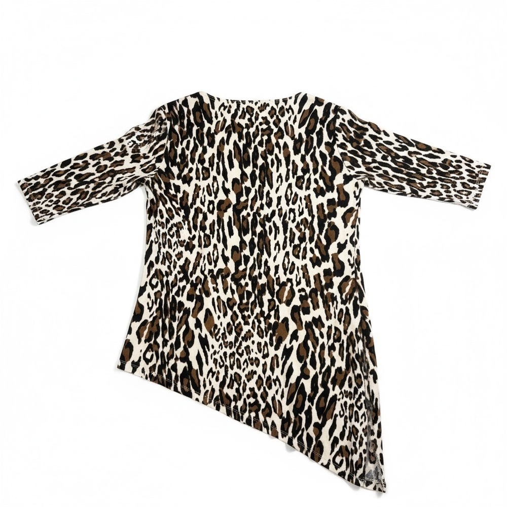 Chico's Animal Print Top with Asymmetrical Design - Picture 5 of 9
